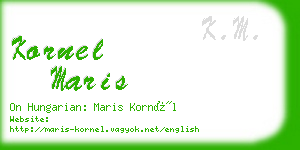 kornel maris business card